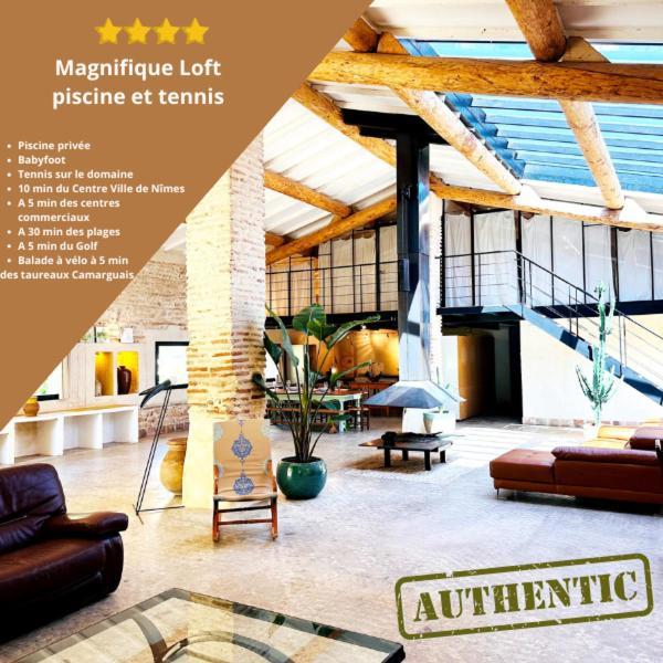 Magnifique Loft - Piscine - Tennis - Babyfoot Nimes Exterior photo